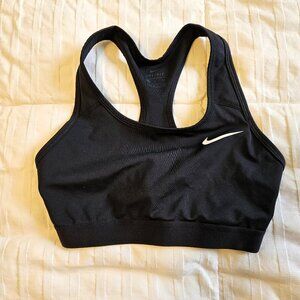 Nike Women's Dri-FIT Black Sports Bra Swoosh Logo - Size SMALL